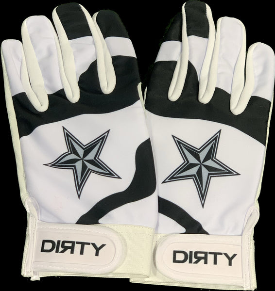 DIRTY SPORTS, BATTING GLOVES WHITE Dirty Sports Wear