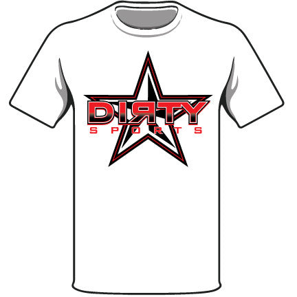 White T-Shirt w/Red Dirty Sports Star