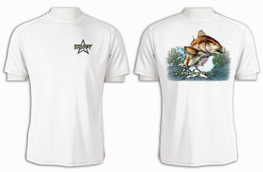 Redfish Leap - Short Sleeve Polyester Shirt