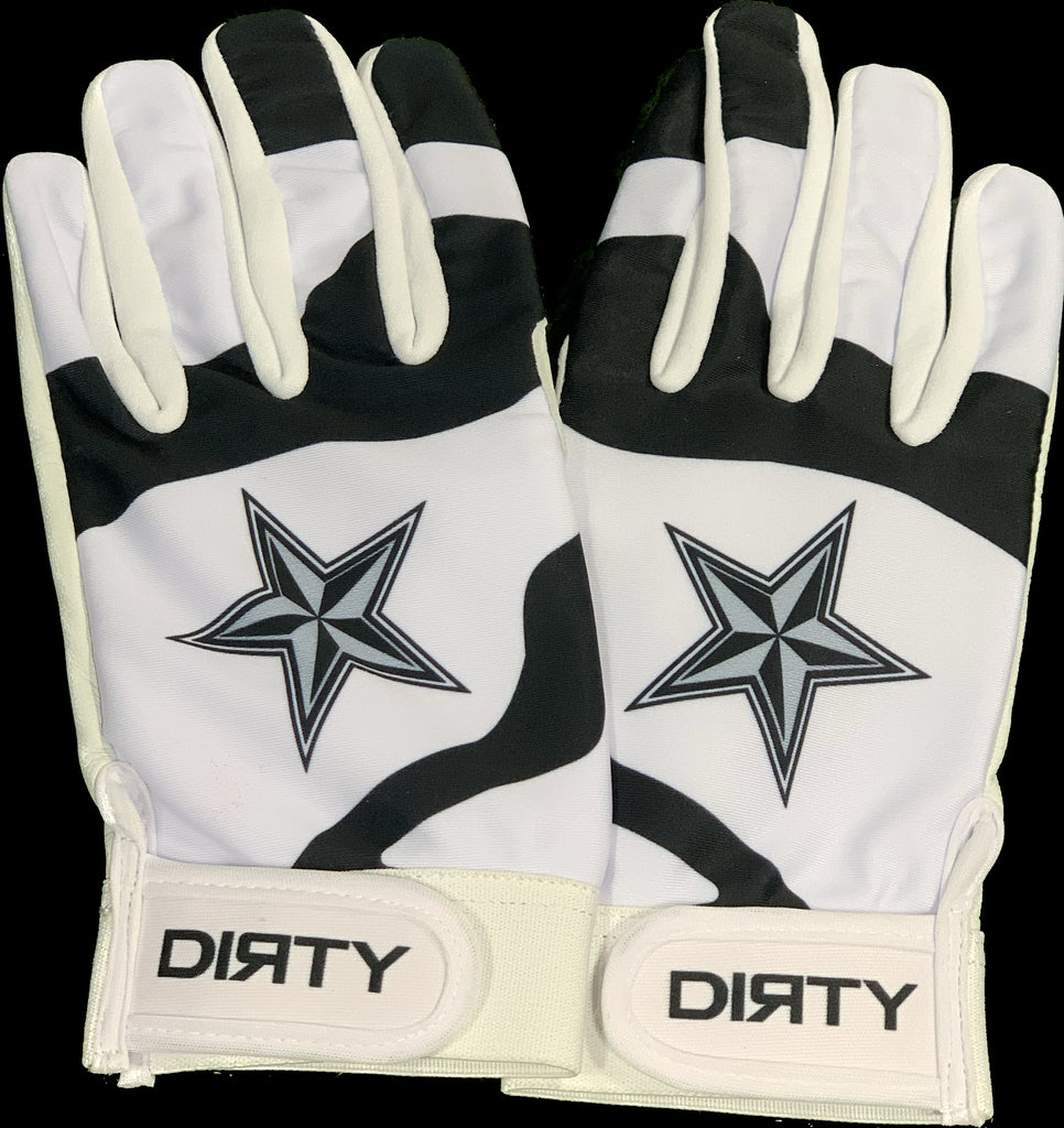 DIRTY SPORTS, BATTING GLOVES - WHITE