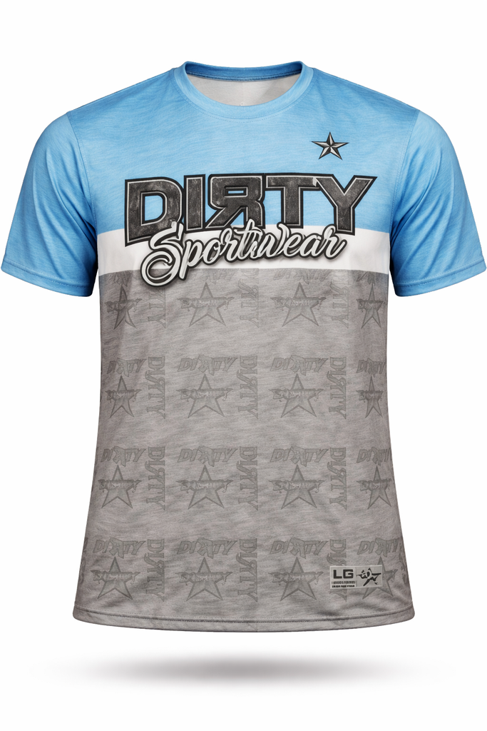 Dirty Sports Star Short Sleeve- Gray & Blue