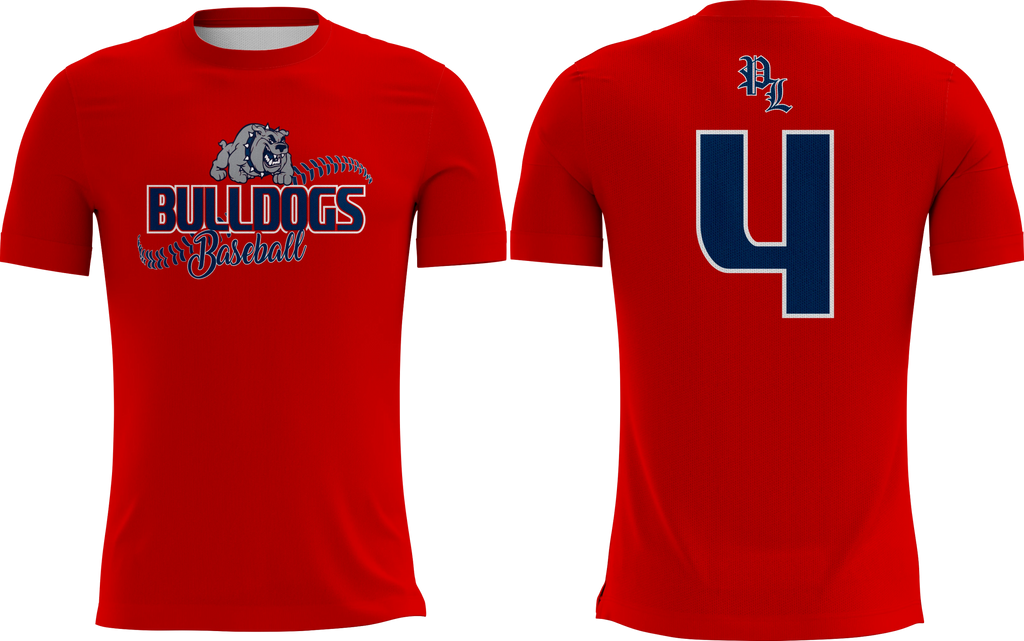 Red Bulldog Crew Neck Baseball Jersey