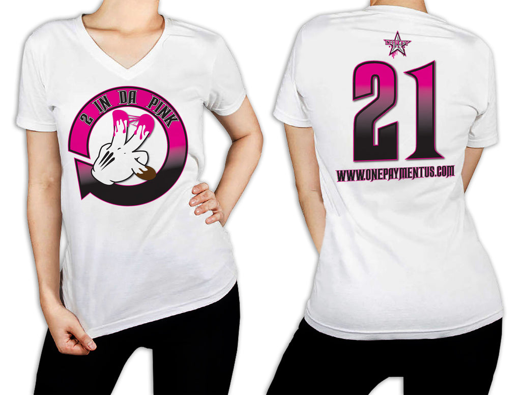 Women's White T-Shirt - 2 in the Pink