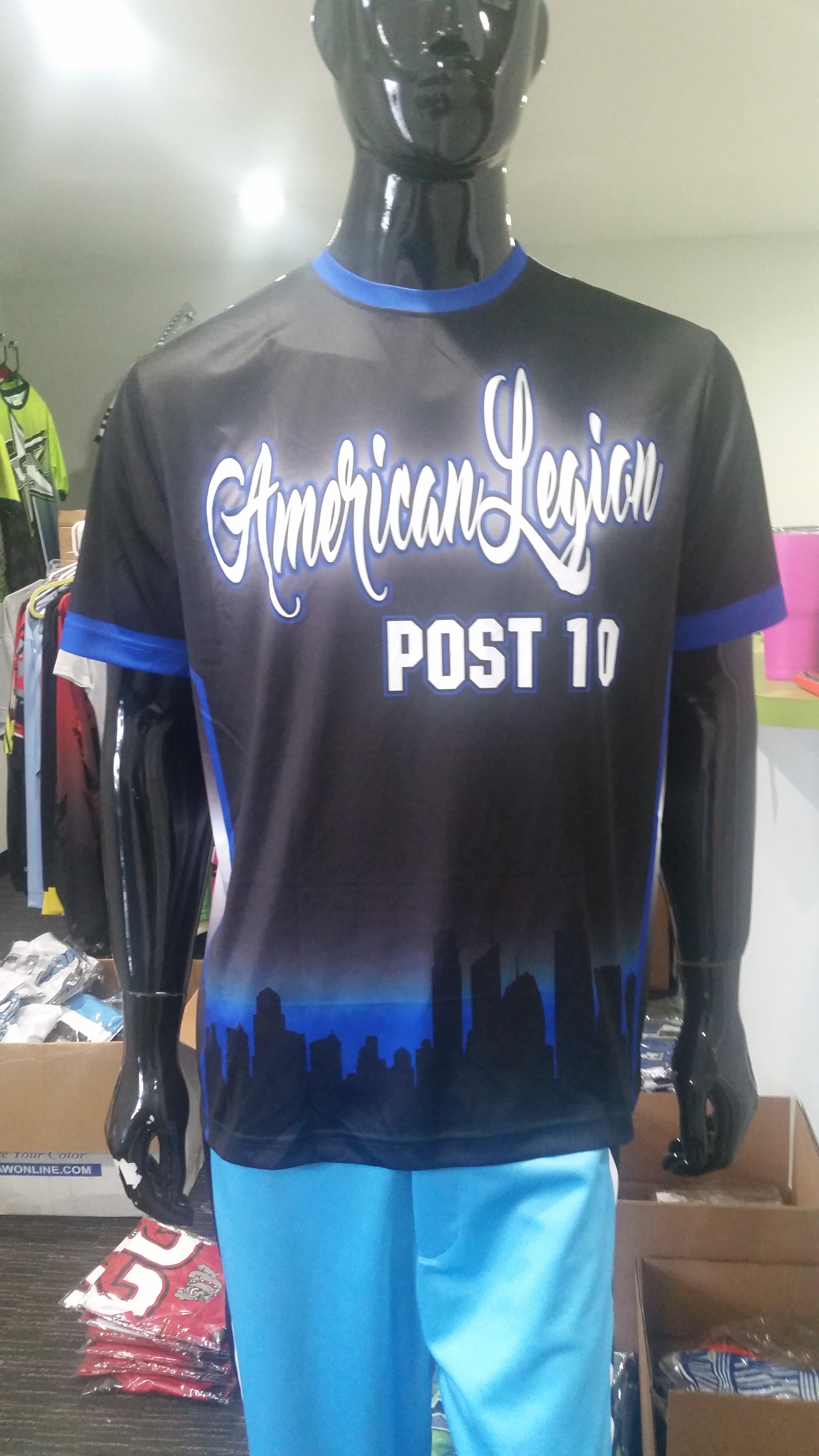American Legion, Post 10, Thin Blue Line - Custom Full-Dye Jersey - Dirty  Sports Wear, image size:2988x5312