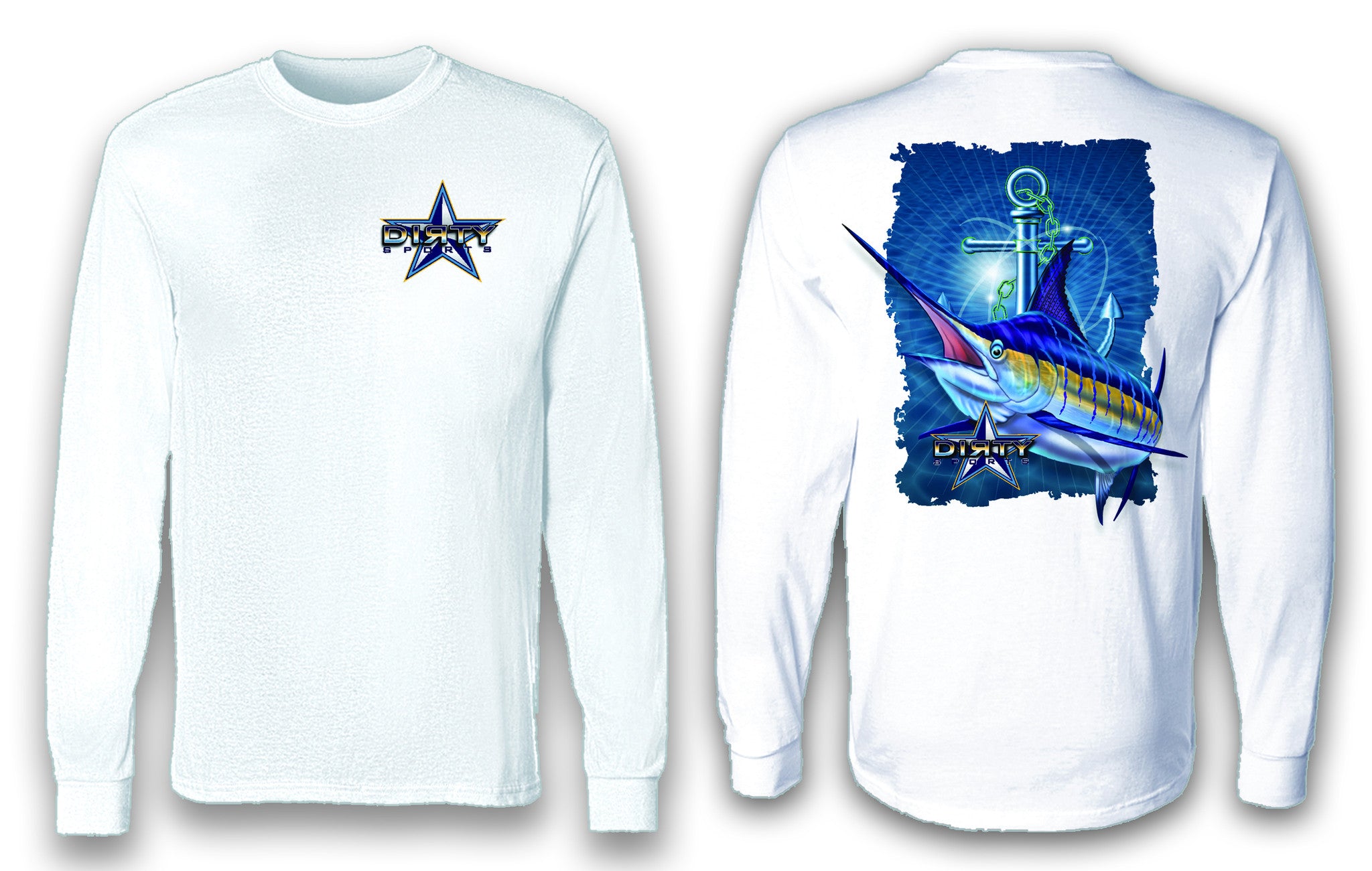Marlin, Anchor Series - Long Sleeve Polyester Fishing Shirt - Dirty Sports  Wear