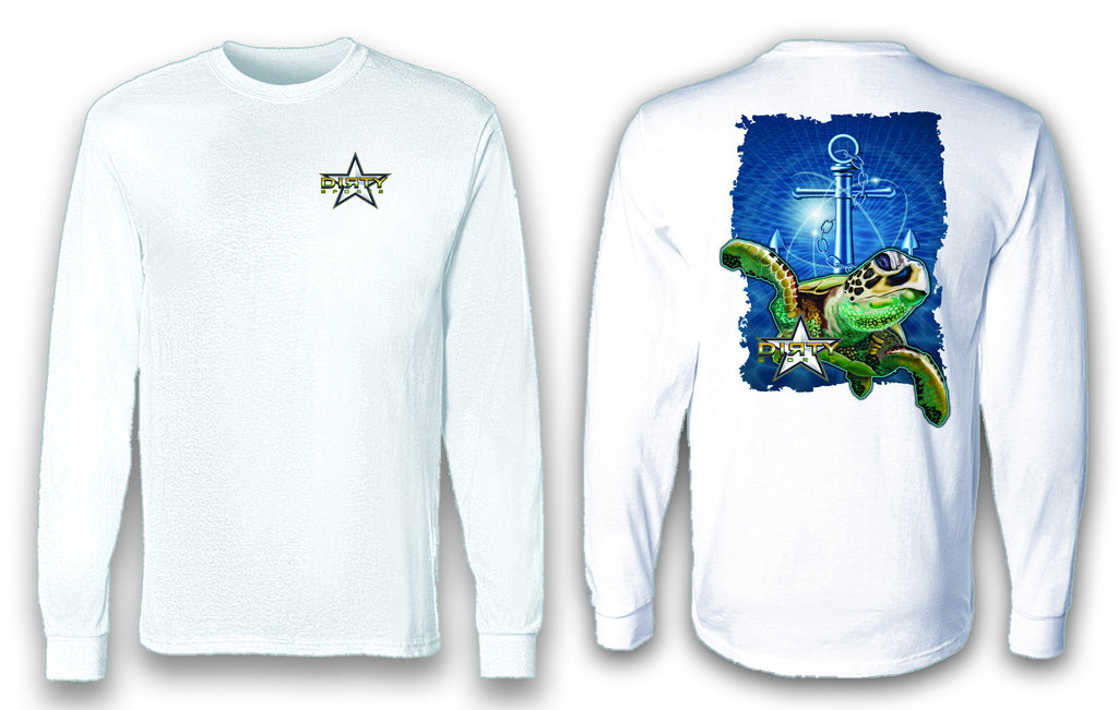 Sea Turtle, Anchor Series - Long Sleeve Polyester Fishing Shirt