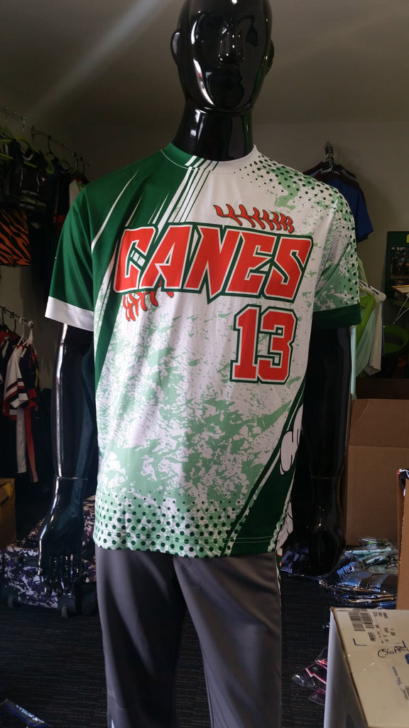 Canes, Green Grunge - Custom Full-Dye Jersey and Pants