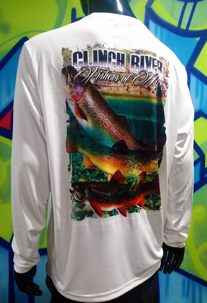 Clinch River, Long Sleeve, Trout Fishing - Partial Dye