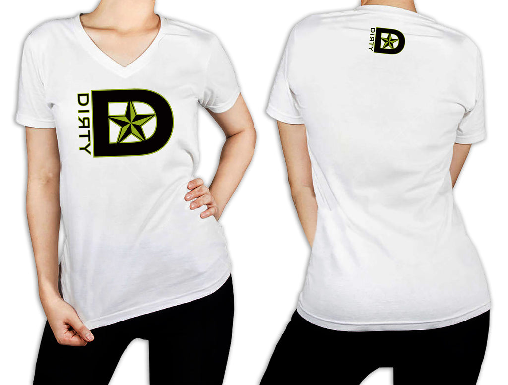 Women's White T-Shirt - D-Star Logo GREEN