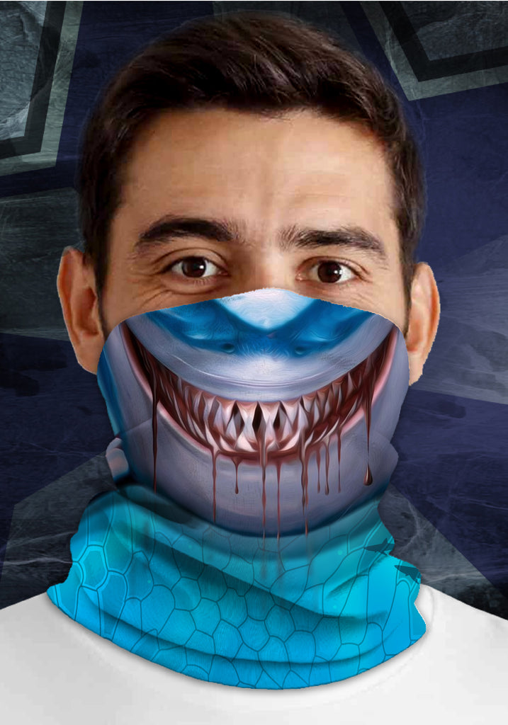 Shark Teeth, Dirty Sports Face Mask Shield