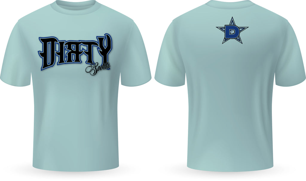 Copy of Dirty Sports, Spiked Text, BLUE - PartialDye Streetwear