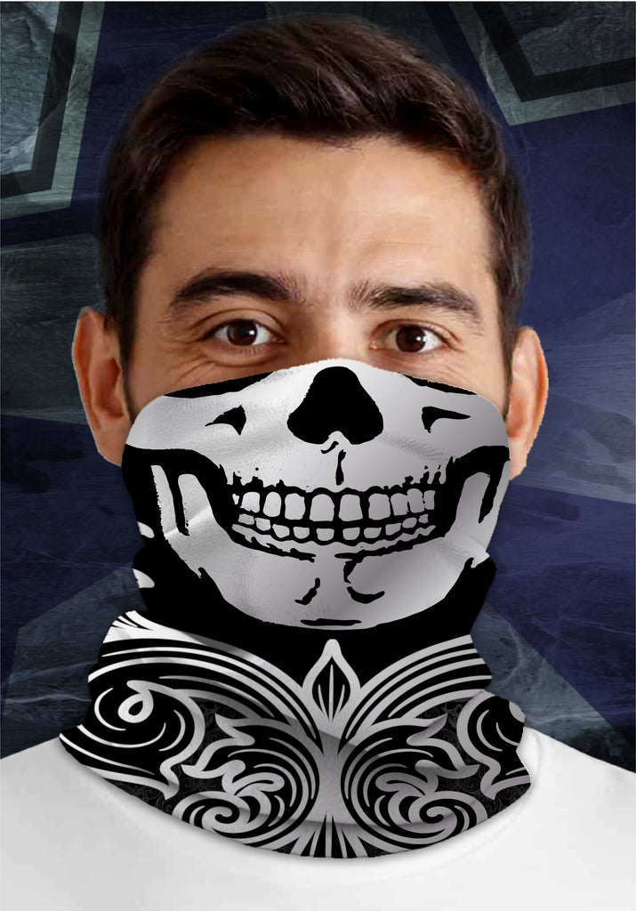 Tiled Skulls, Dirty Sports Face Mask Shield