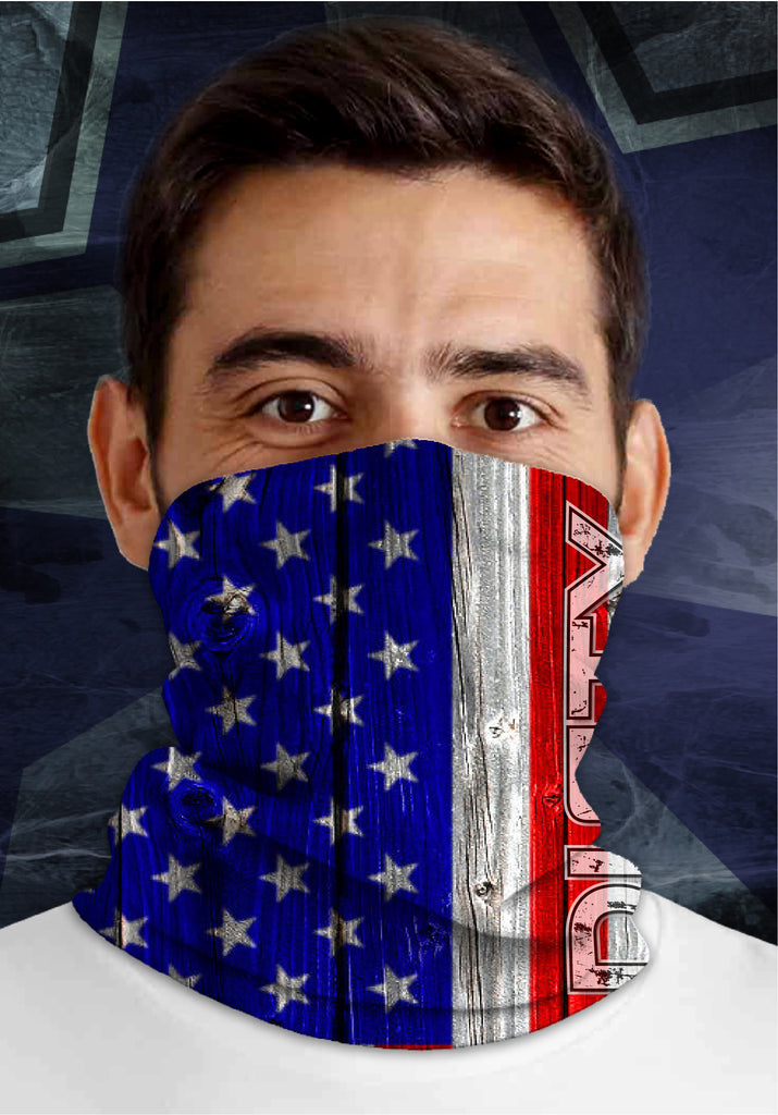 USA Painted Flag, Dirty Sports Face Mask Shield