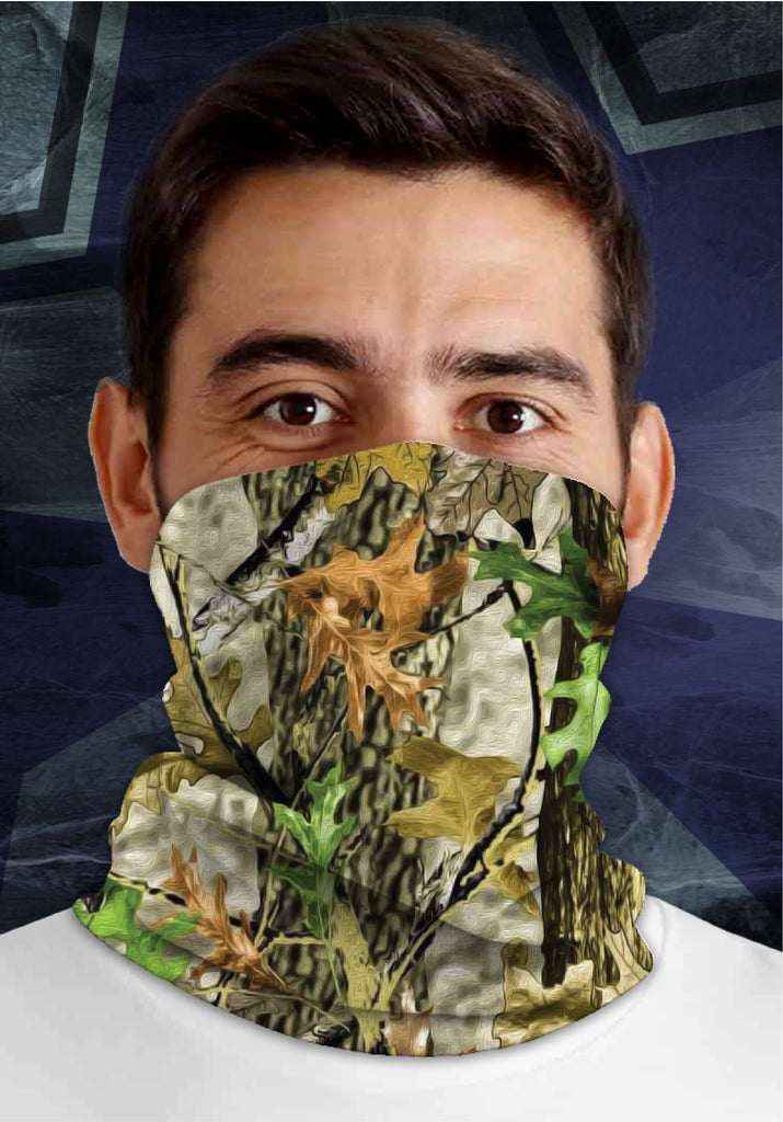 Woodland Camouflage, Dirty Sports Face Mask Shield