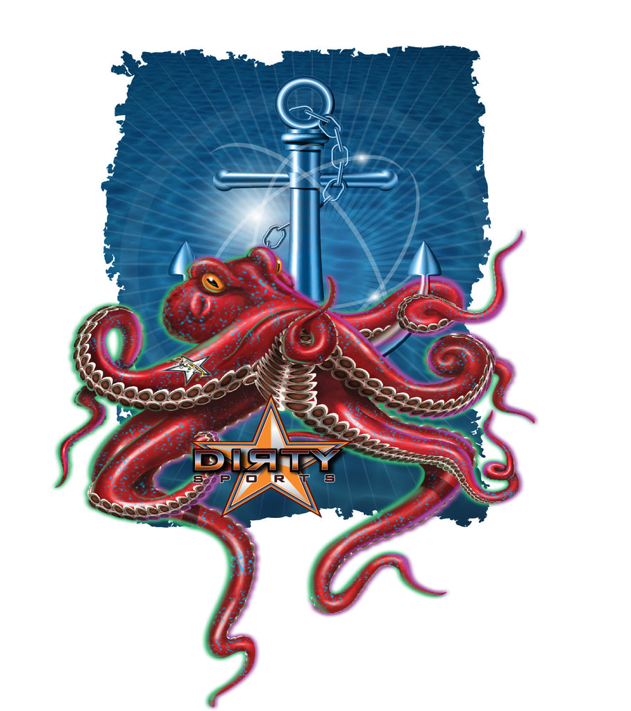 Octopus, Anchor Series - Long Sleeve Polyester Fishing Shirt