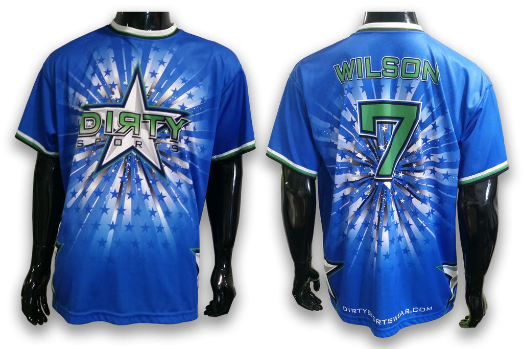 Dirty Sports Blue Stars - Custom Full-Dye Jersey