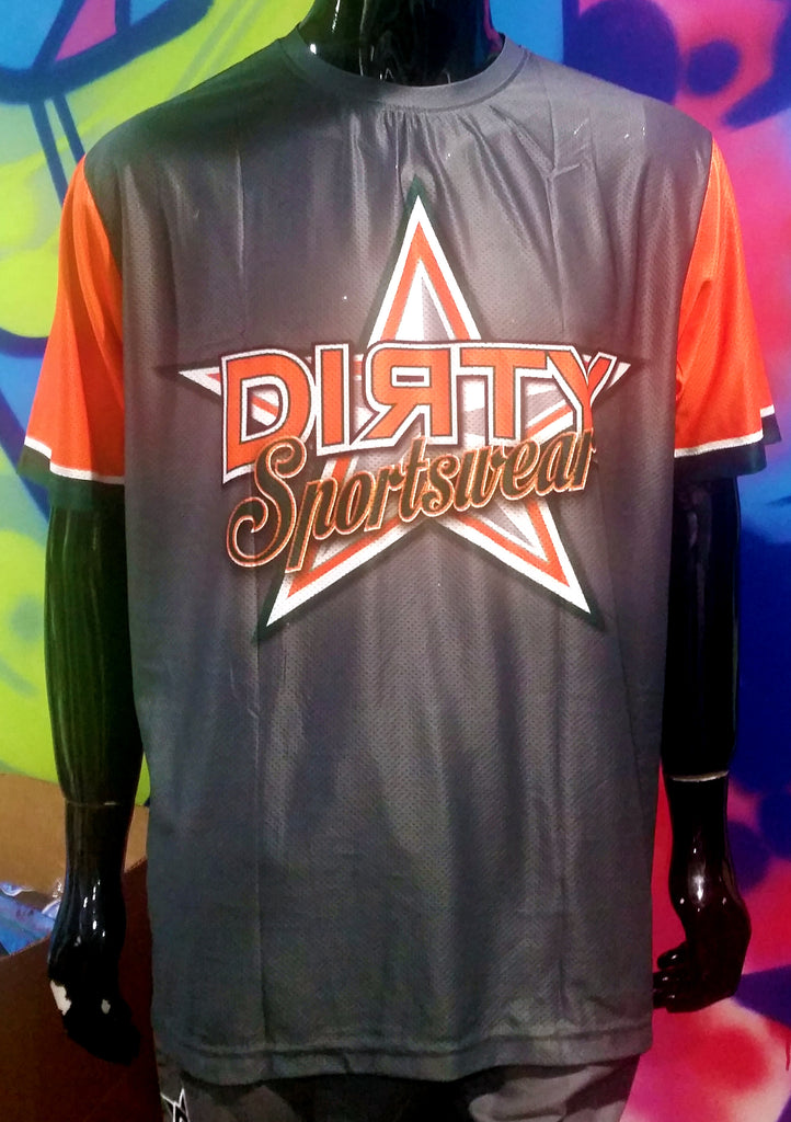 Dirty Sportswear, Graphite, Orange - Custom Full-Dye Jersey