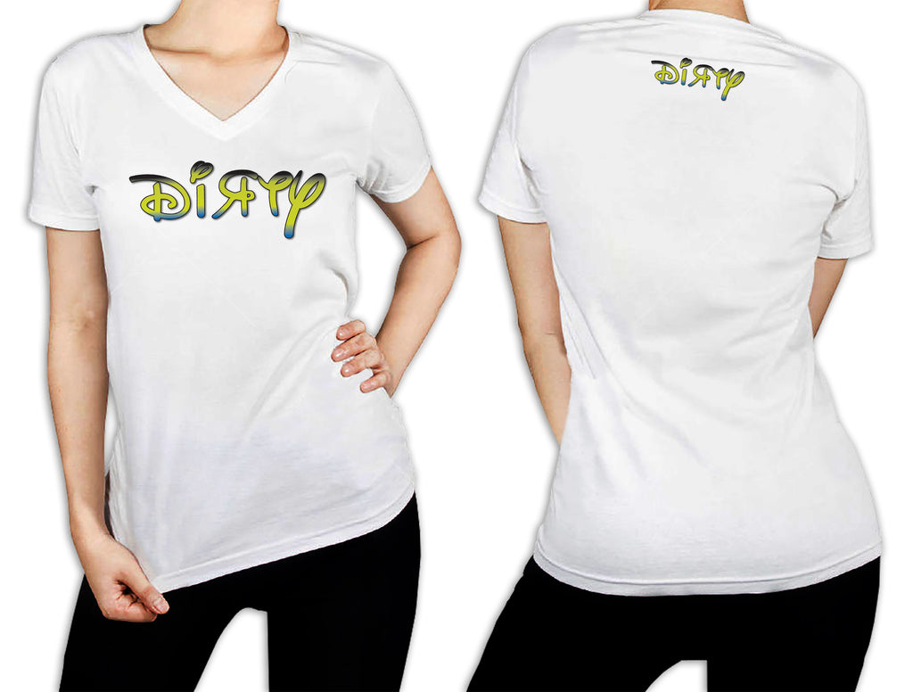 Women's White T-Shirt - Disney Dirty Green