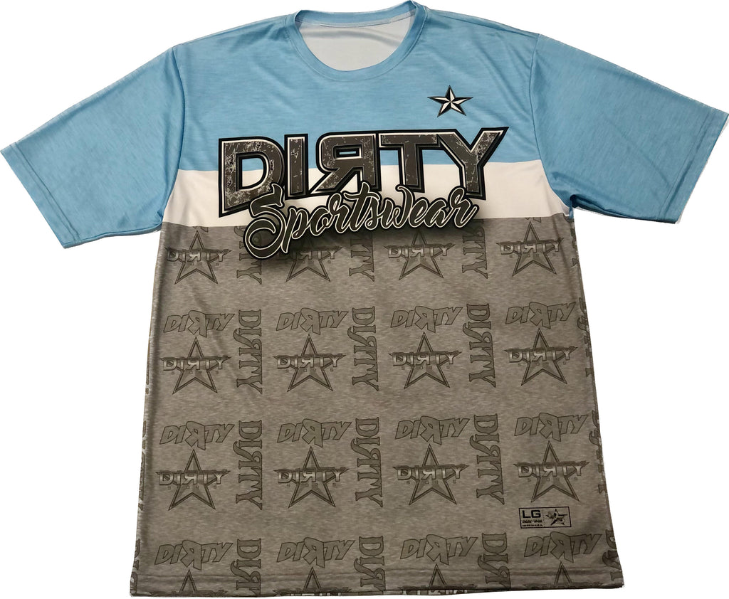 Dirty Sports Star Short Sleeve- Gray & Blue