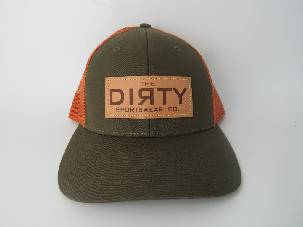 Dirt Snap Back Hat - Military Green / Orange Mesh