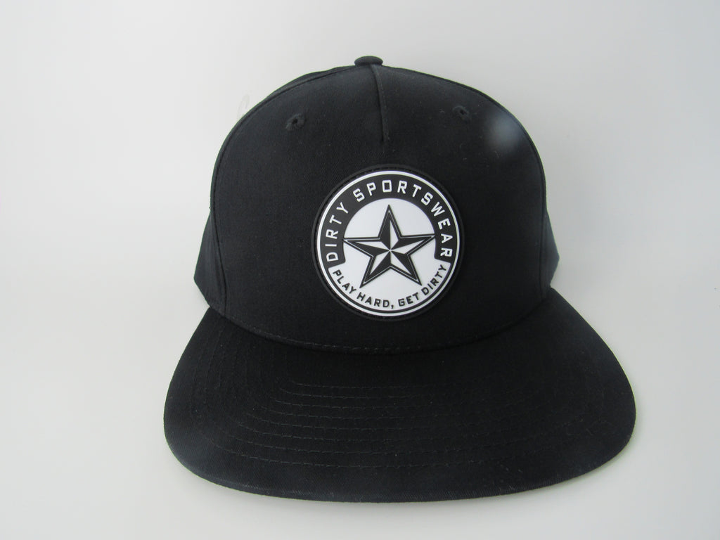 Snap Back Hat - Black - Dirty Sports Patch Logo
