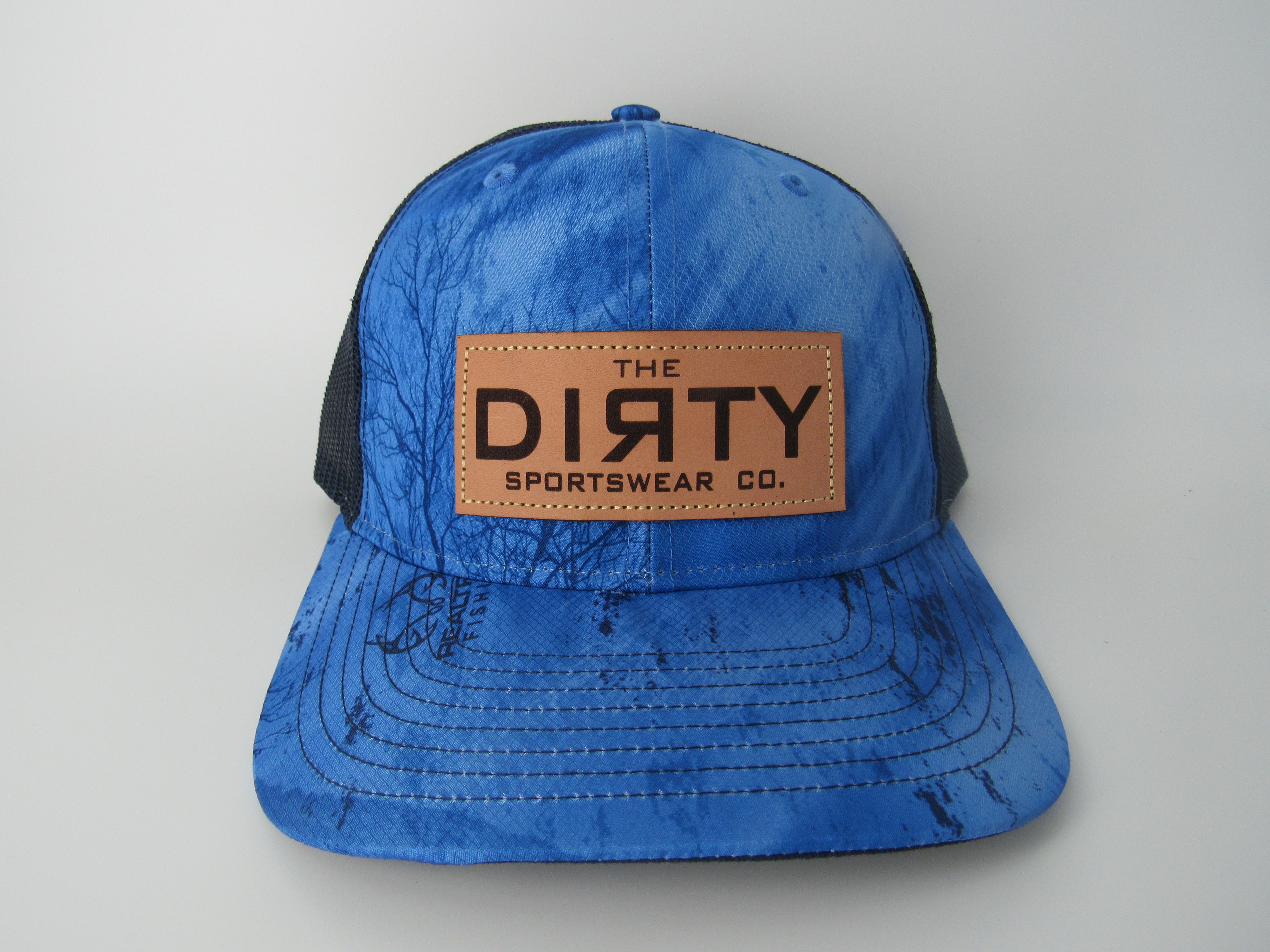 Realtree Fishing Light Blue Snap-Back Hat with Dirty Patched Logo - Dirty  Sports Wear