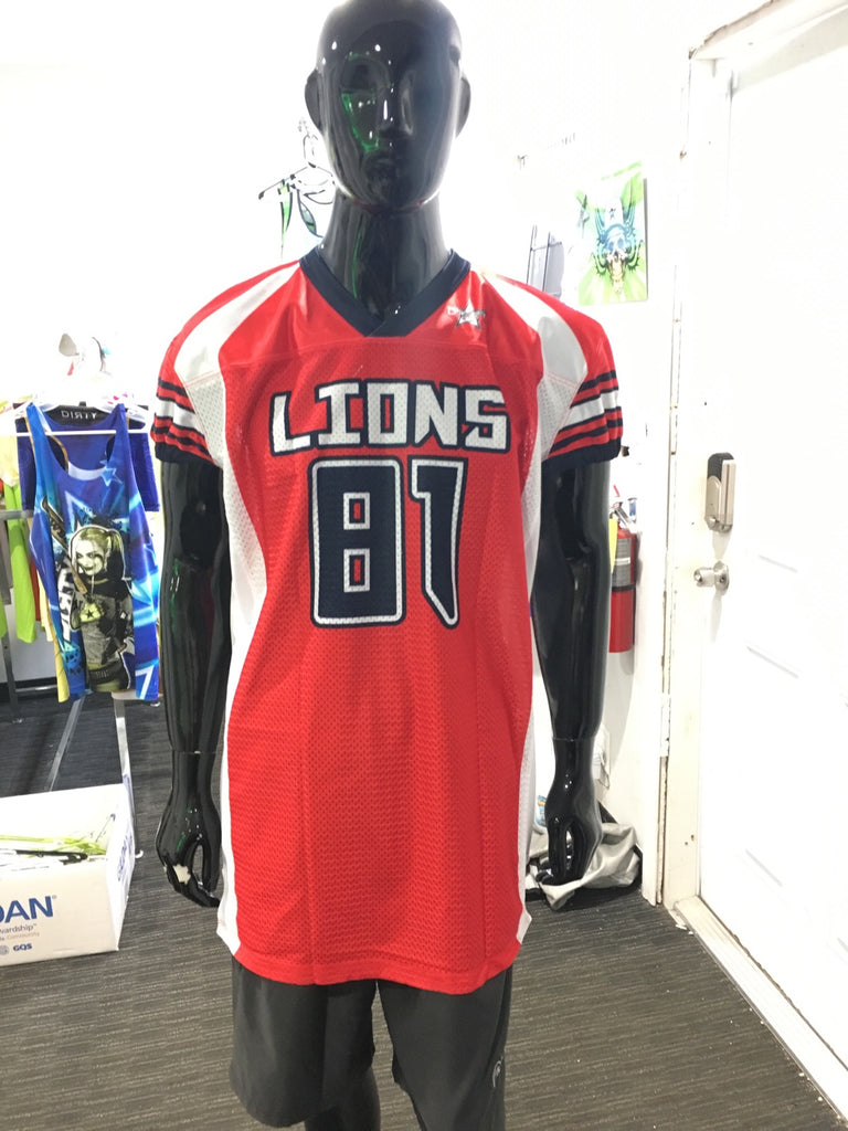Lion Football; Red - Custom Full-Dye Jersey