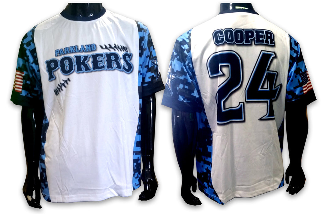 Parkland Pokers WHITE - Custom Full-Dye Jersey