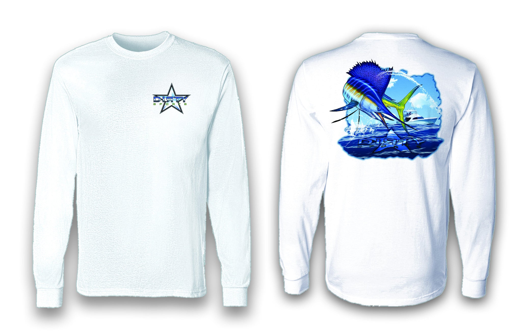 SailMahiWahoo Hybrid - Long Sleeve Polyester Fishing Shirt - Dirty Sports  Wear