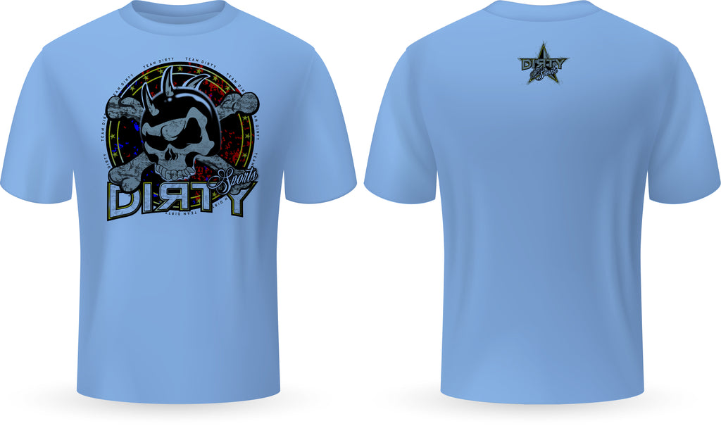 Team Dirty Spiked Grunge Skull - PartialDye Streetwear