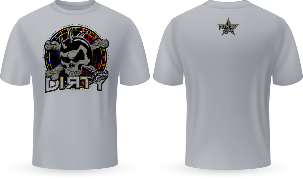 Team Dirty Spiked Grunge Skull - PartialDye Streetwear