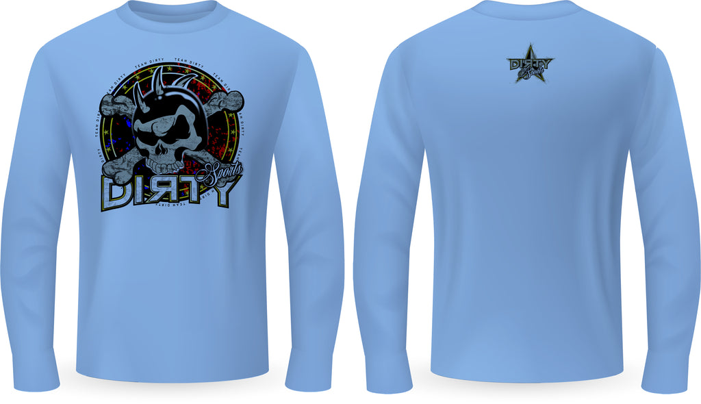 Team Dirty Spiked Grunge Skull - PartialDye Streetwear