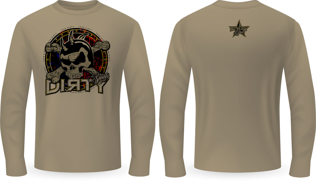 Team Dirty Spiked Grunge Skull - PartialDye Streetwear