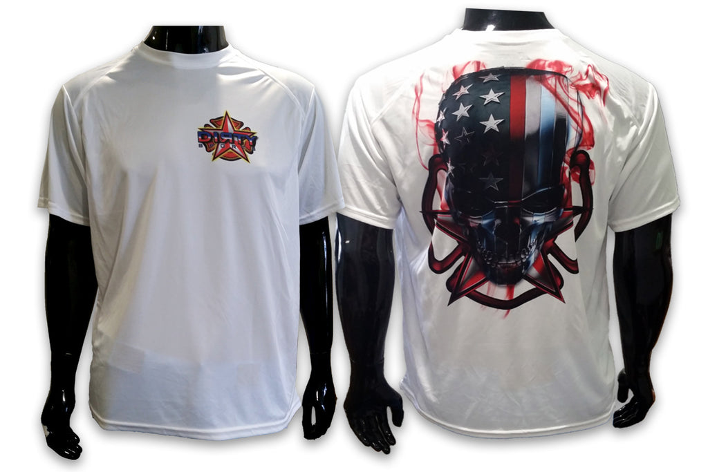 Thin Red Line Skull SPOT - Short Sleeve Polyester Shirt