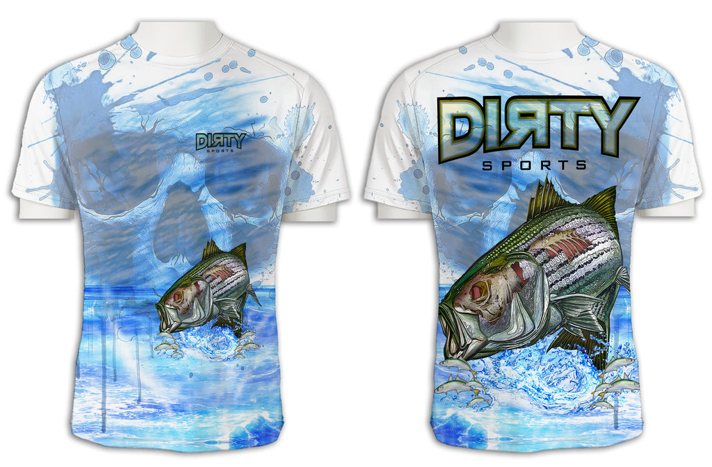 Undead Sea Bass with Skull FULL - Short Sleeve Polyester Shirt