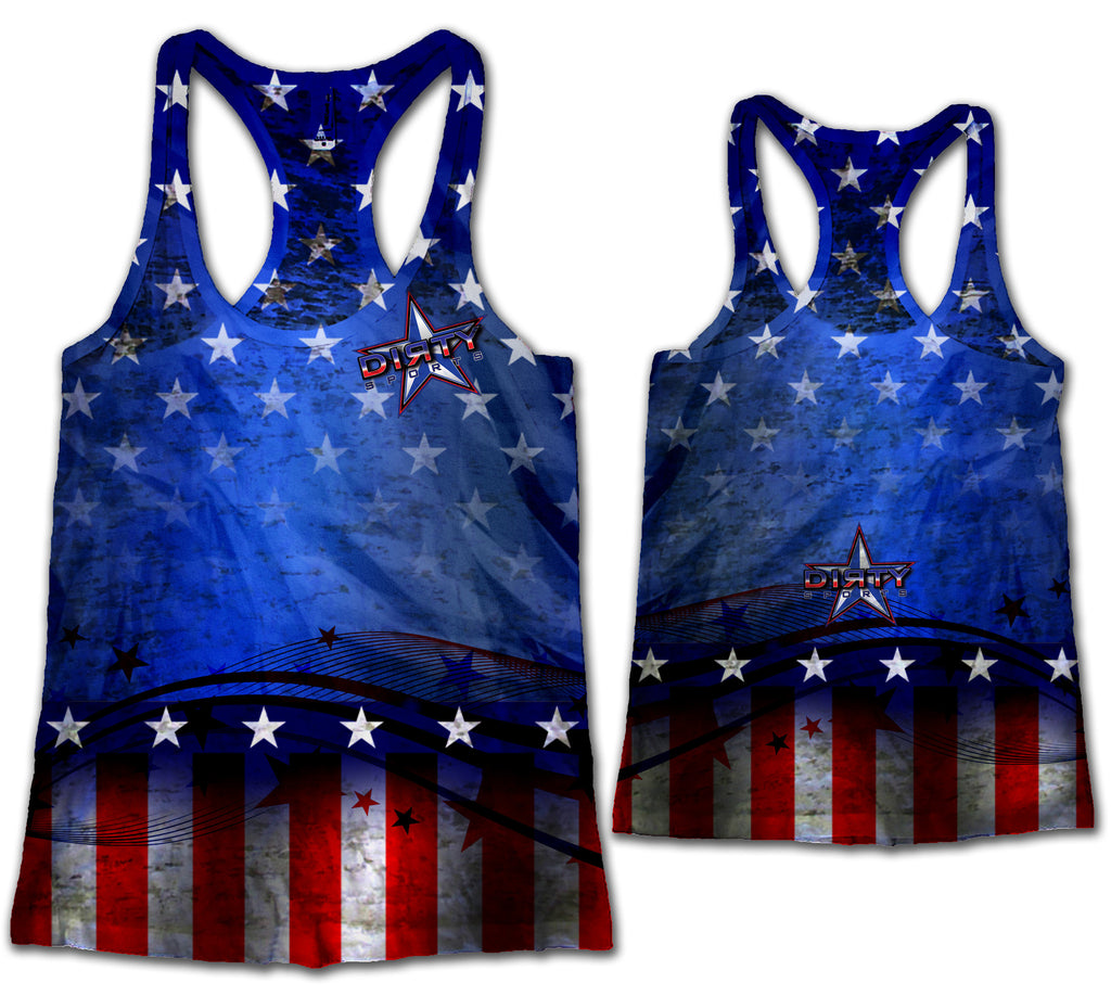 Dirty Sports Razor Tank w/ STARS and STRIPES Theme