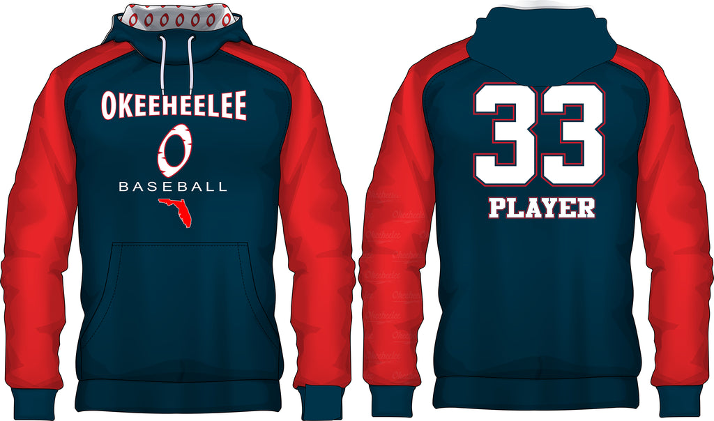 Okeeheelee Hoodie - Navy & Red