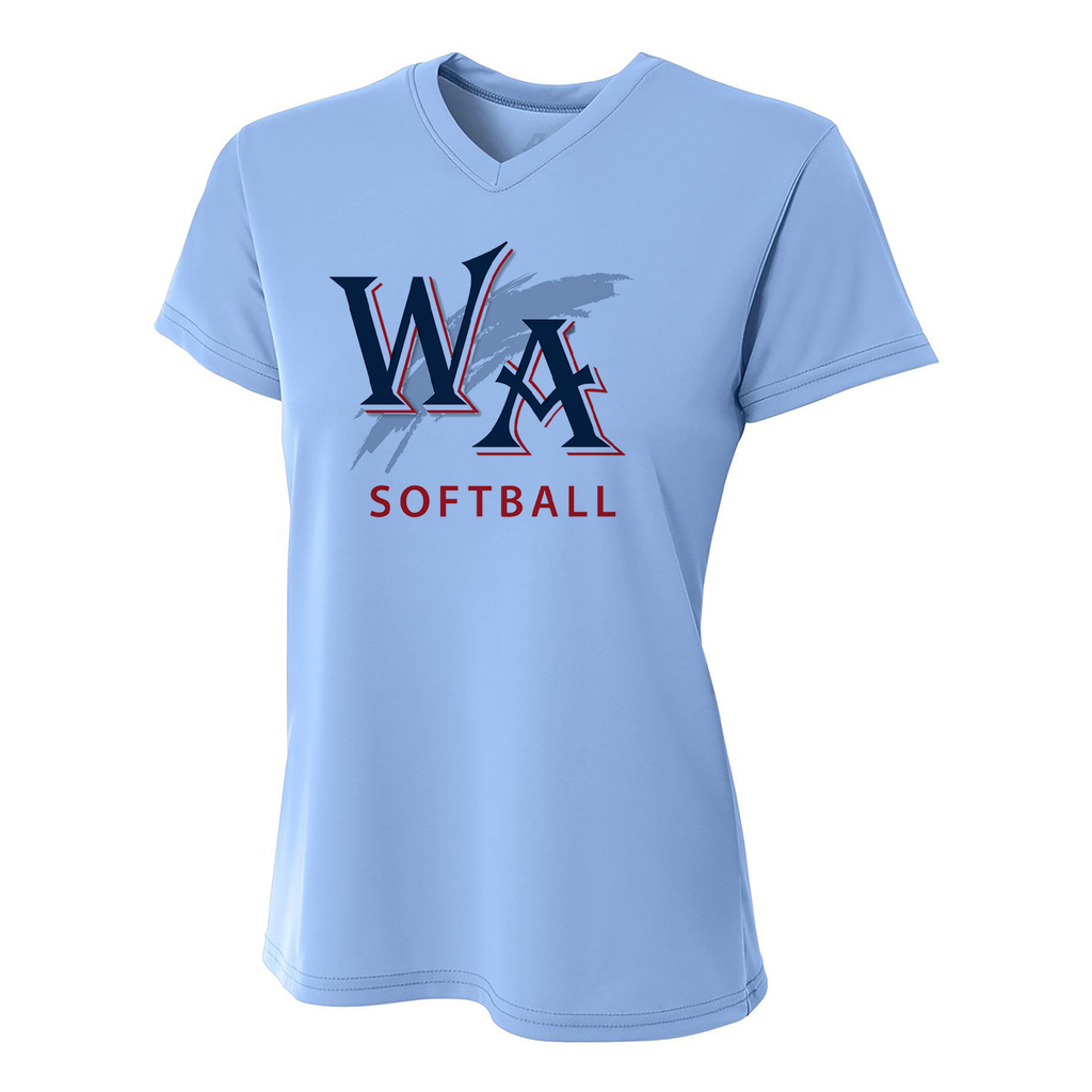 Women's Blue V-neck