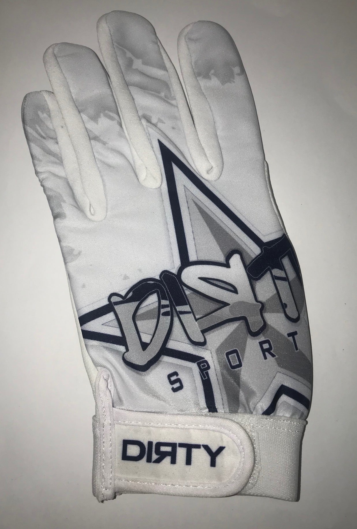 Dirty Sports, Batting Gloves - Graffiti Star, White and Navy